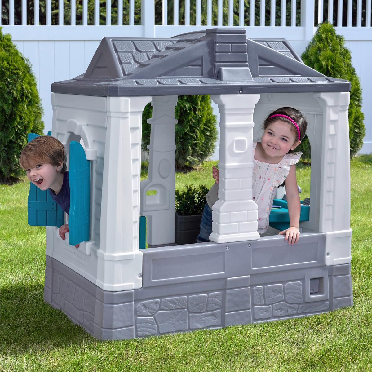 Spielhaus 4130kr - Blau/Weiß, KONVENTIONELL, Kunststoff (135,3/126/85,7cm) - Ambia Garden