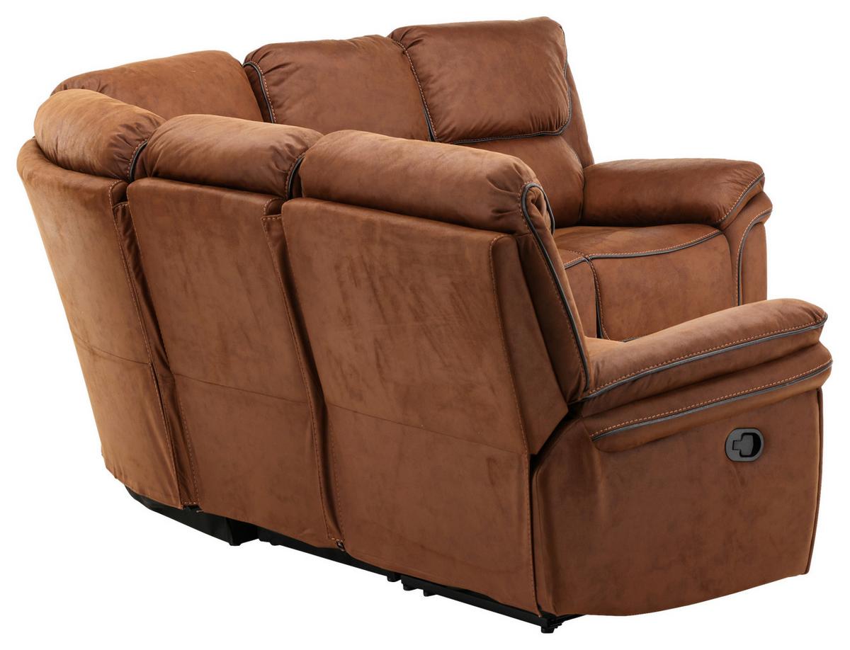 Ecksofa Saranda - Schwarz/Braun, Design, Textil (169/169cm) - Livetastic