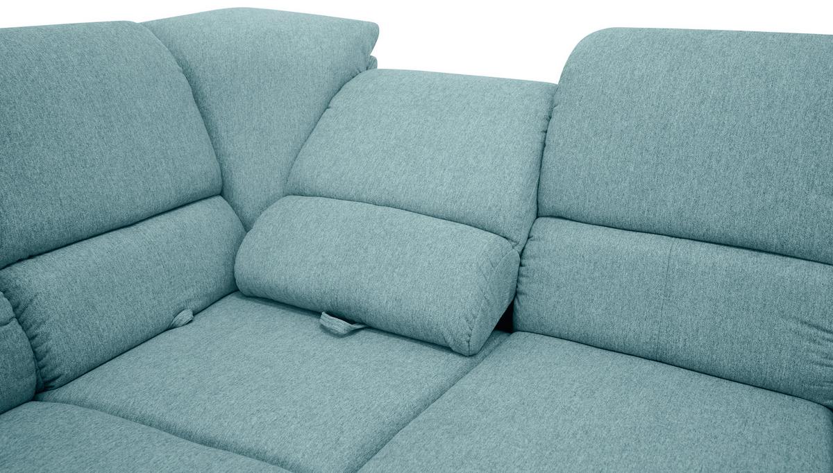 Sedačka MARSYLIA, levá, modrá - modrá/černá, Design, kov/dřevo (219/270cm) - MID.YOU