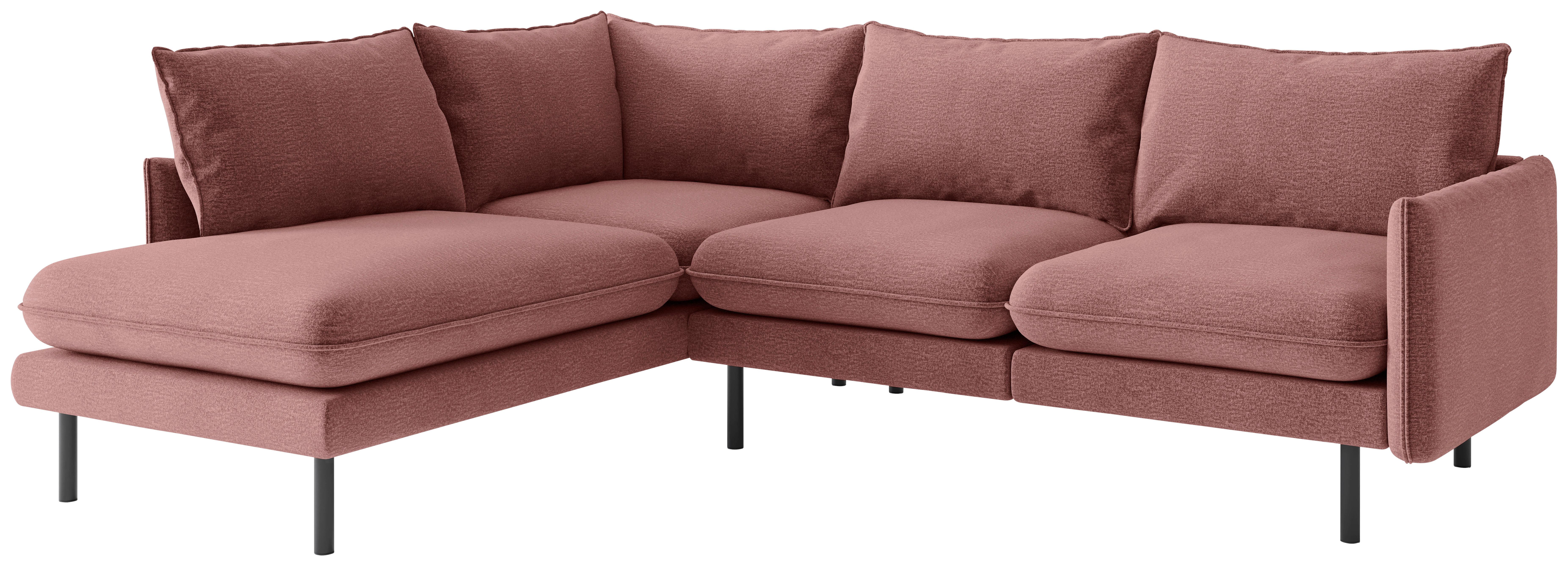 Ecksofa Samos Altrosa S: 204x267 Cm - Altrosa/Schwarz, Design, Textil (204/267cm) - Livetastic