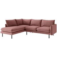 Ecksofa Samos Altrosa S: 204x267 Cm - Altrosa/Schwarz, Design, Textil (204/267cm) - Livetastic