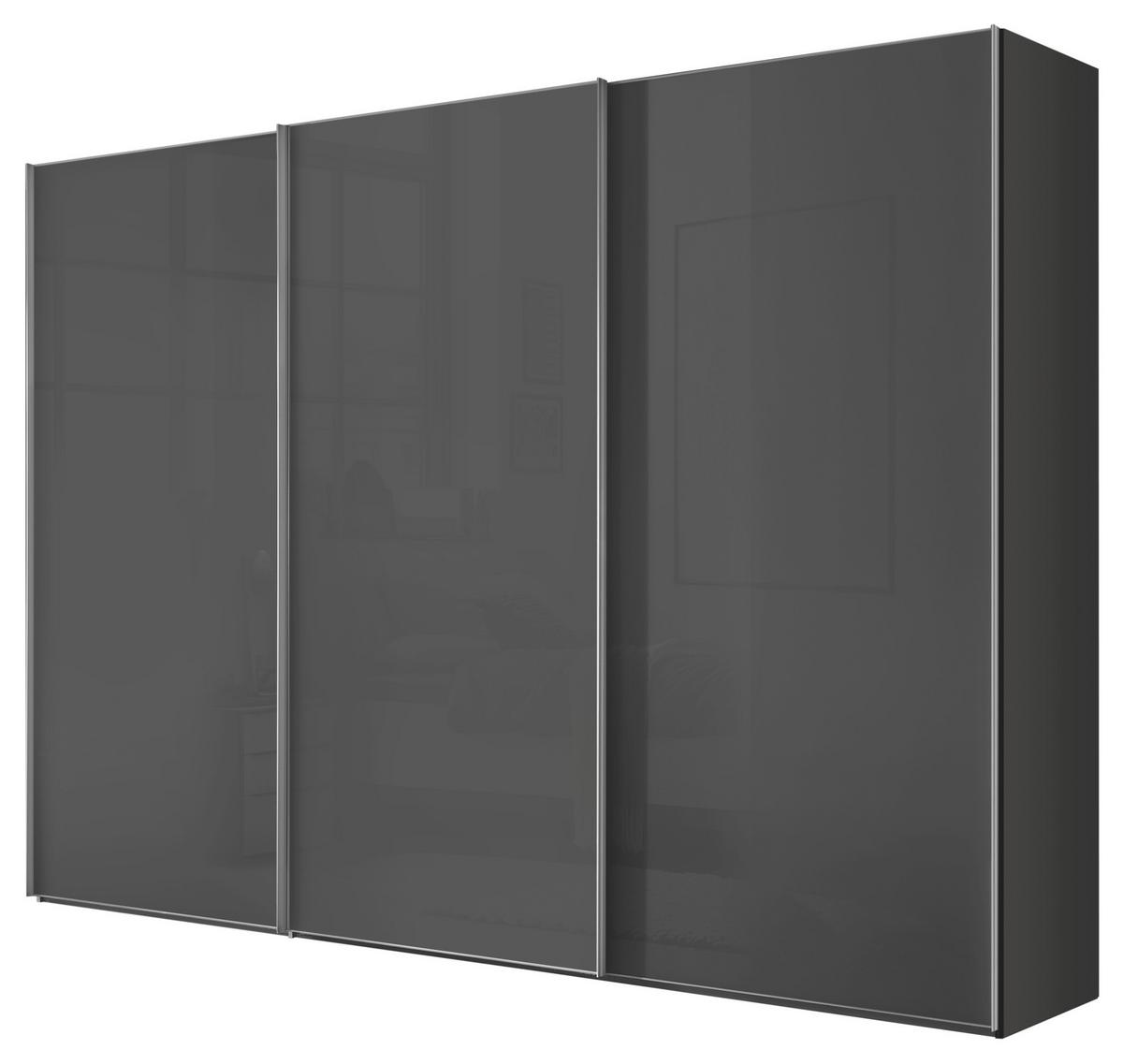 Schwebetürenschrank Lumos Vulkanglas, B:249cm - Trend, Glas/Holzwerkstoff (249/222/68cm) - Luca Bessoni