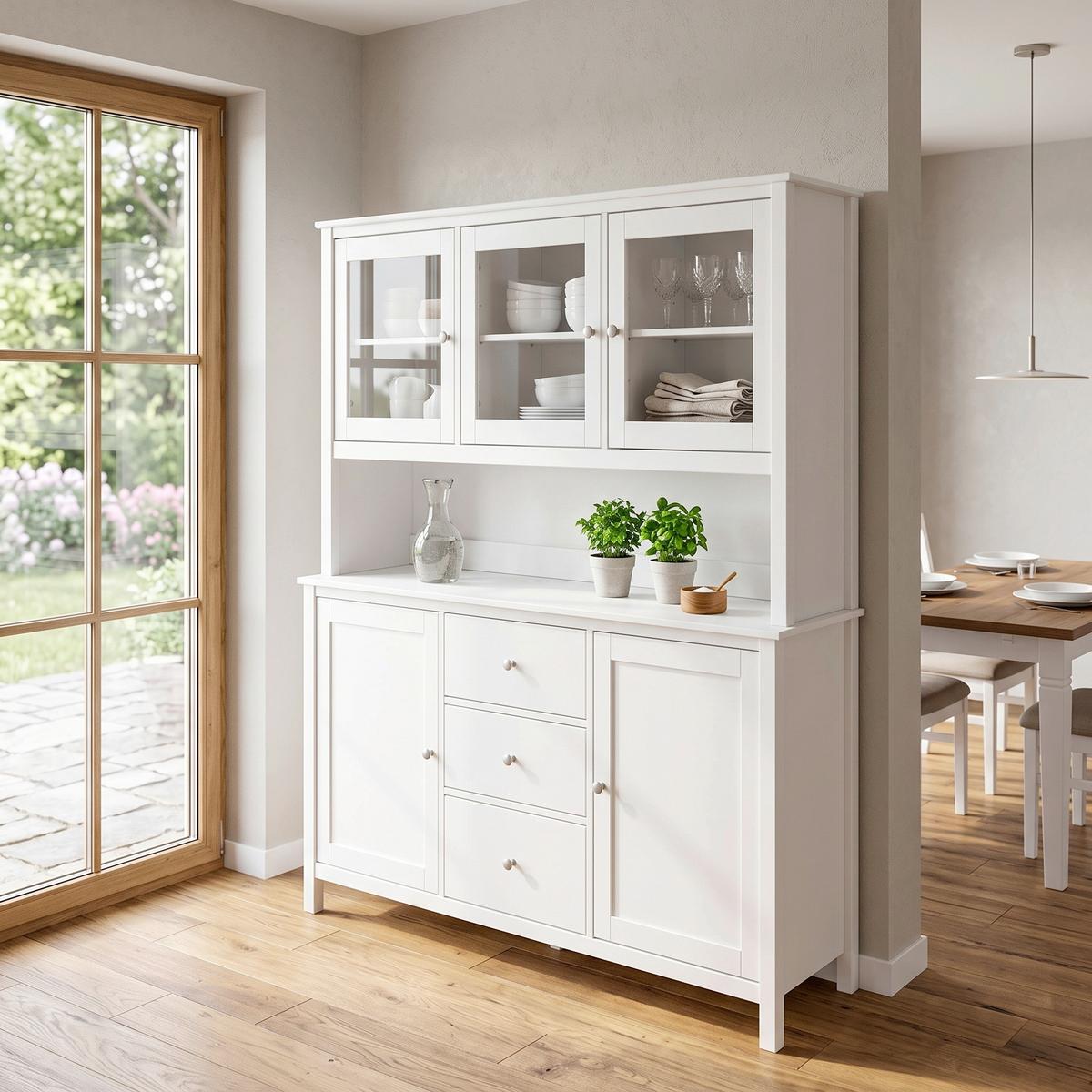 BUFFETAUFSATZ CHILLY HOME - Weiß, KONVENTIONELL, Holz (160cm) - MID.YOU