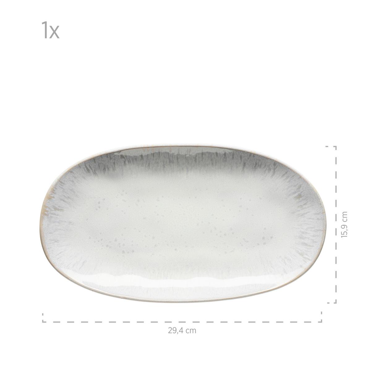Servierplatte Aus Steinzug Frozen 3--Teilig. Weiß - Weiß, Basics, Keramik (39/24,5/10cm) - Mäser