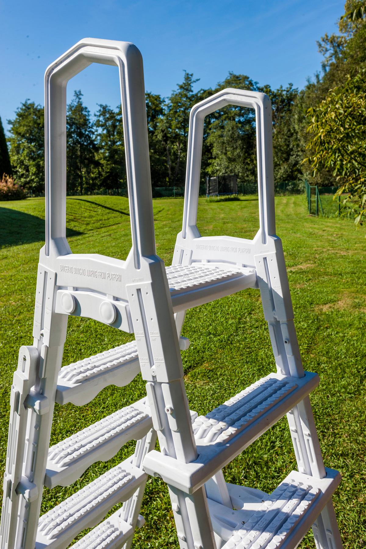 Poolleiter Leiter - Weiß, KONVENTIONELL, Kunststoff (65/196/109cm) - Gre