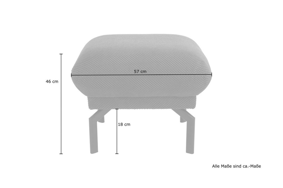 Hocker Silberfarben B: 57 cm - Silberfarben/Schwarz, Design, Textil (57/46/57cm) - MID.YOU