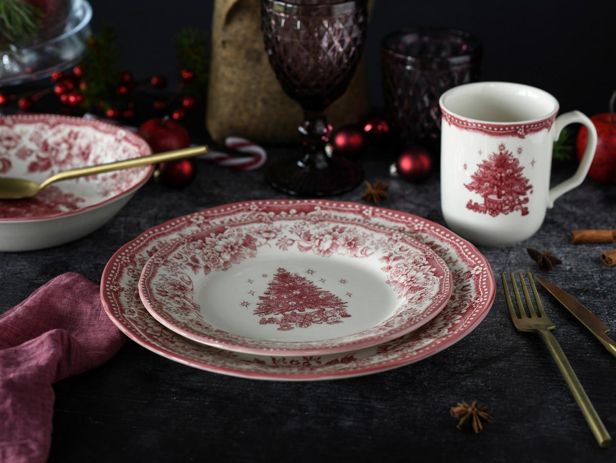 Kombiservice Tannenbaum 16--Teilig., Rot - Rot, Basics, Keramik - Creatable