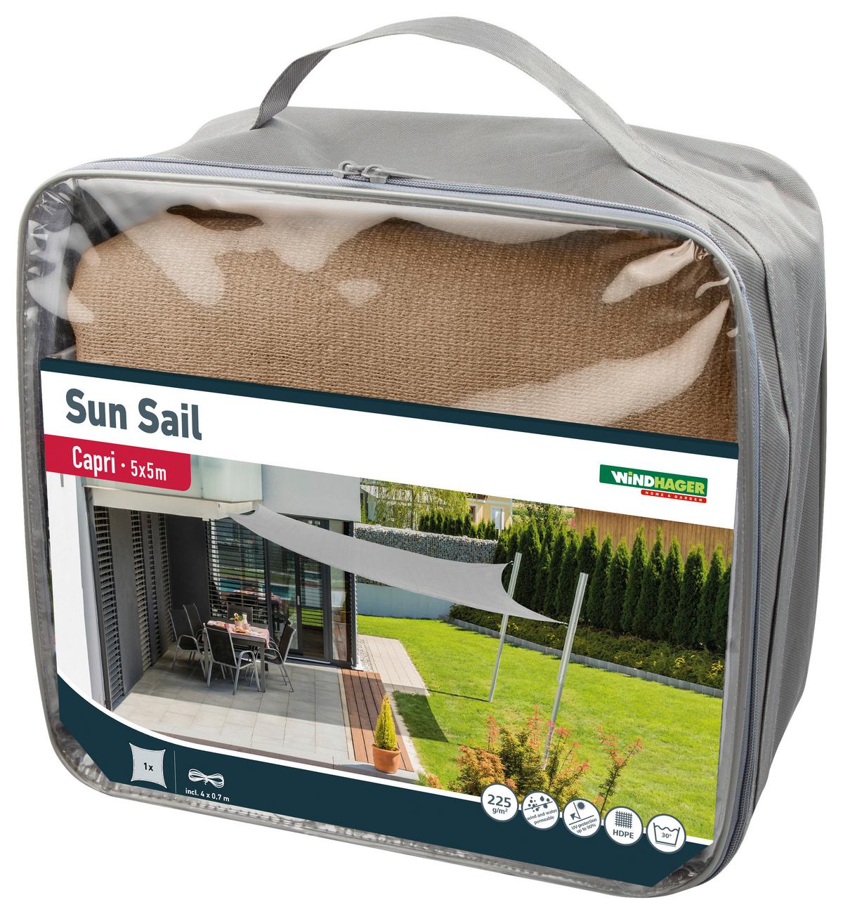 Sonnensegel Quadrat 5x5 - Beige, Basics (500/500cm)