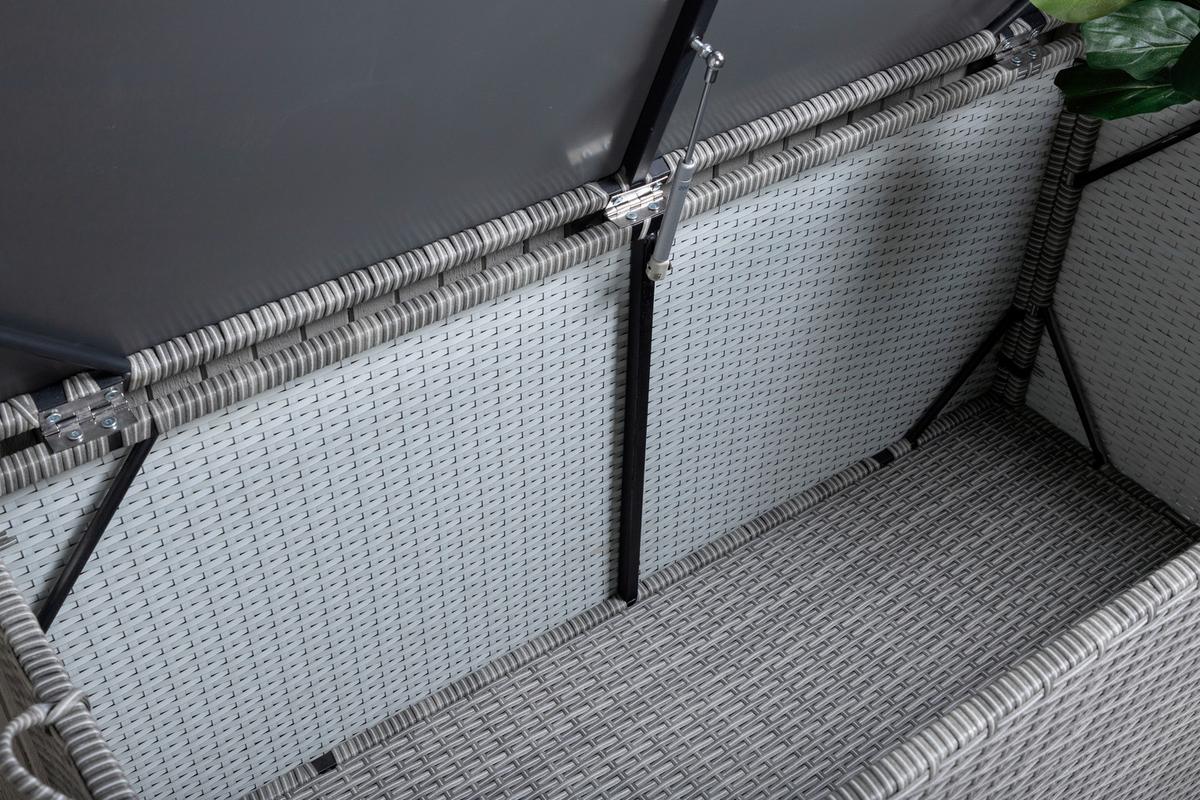 Kissenbox London - Grau, KONVENTIONELL, Kunststoff (130/61/60cm) - Gardenson