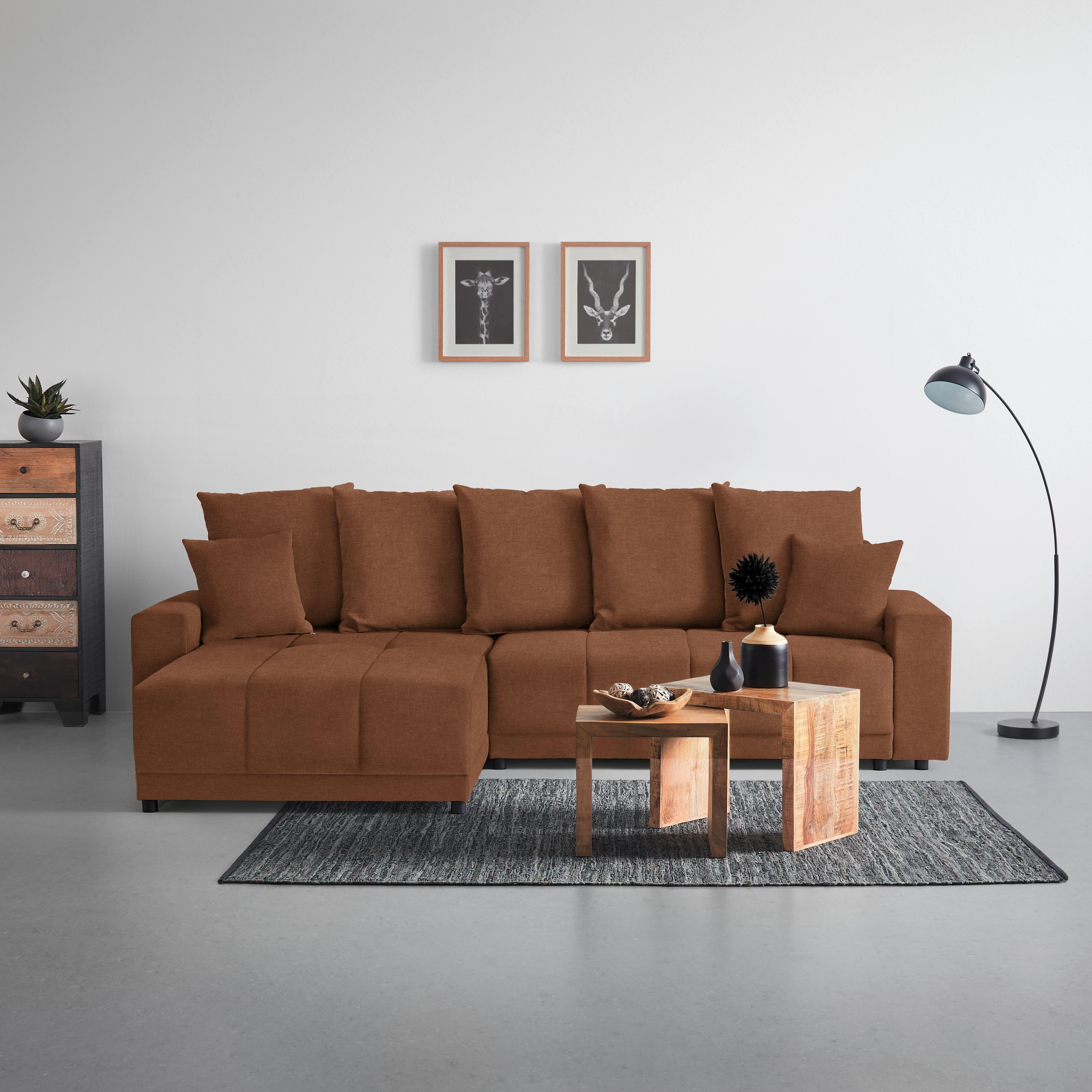 Rohová sedačka ALATRI, oboustr.,koňaková,s polštáři - černá/zelená, Moderní, textil/plast (289/90/176cm) - Based