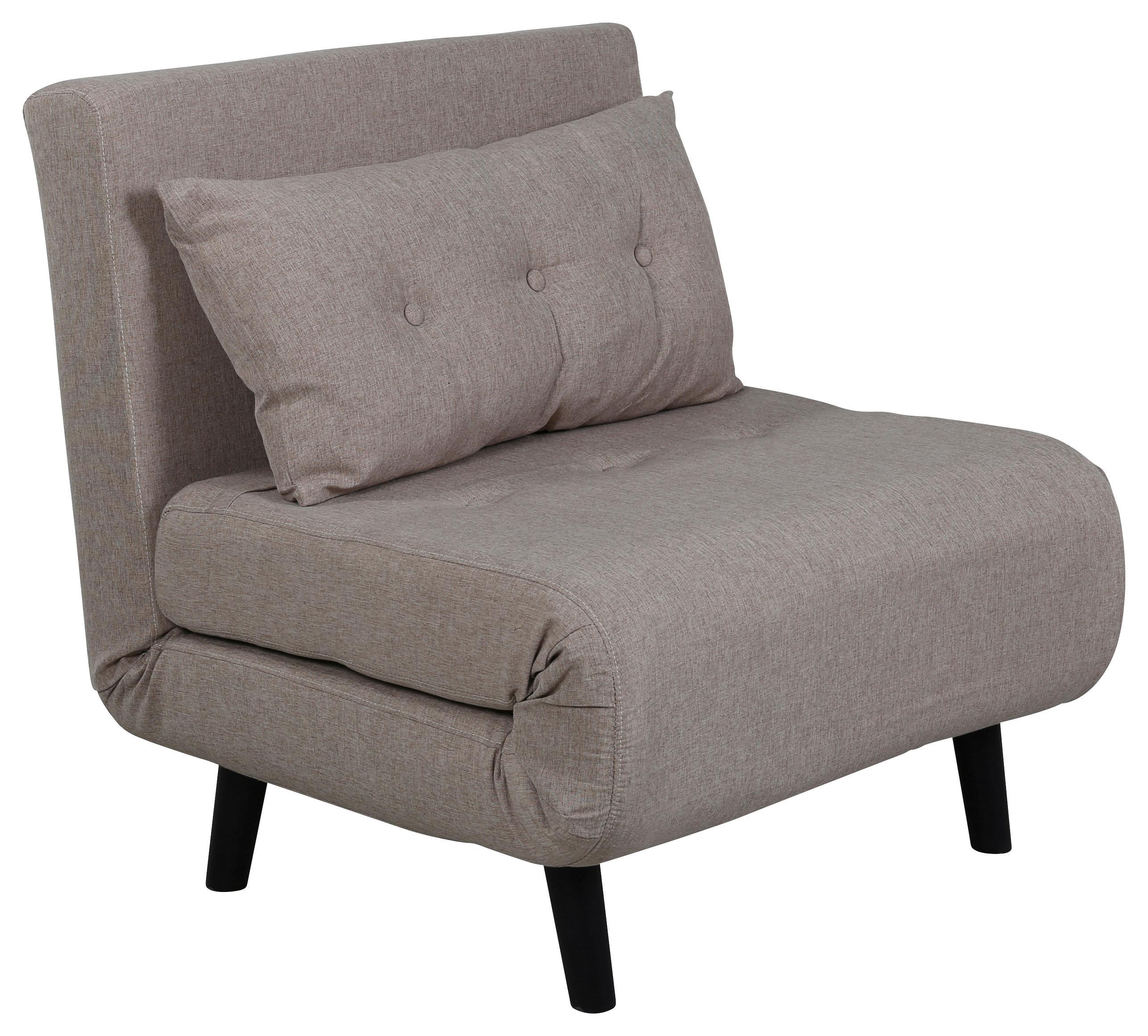 Schlafsessel Vicky - Beige/Schwarz, Design, Textil/Metall (70/88/80cm) - Livetastic