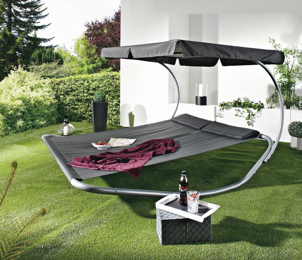 Napozóágy Carmen - antracit, Konventionell, textil/fém (200/135/200cm) - Ondega