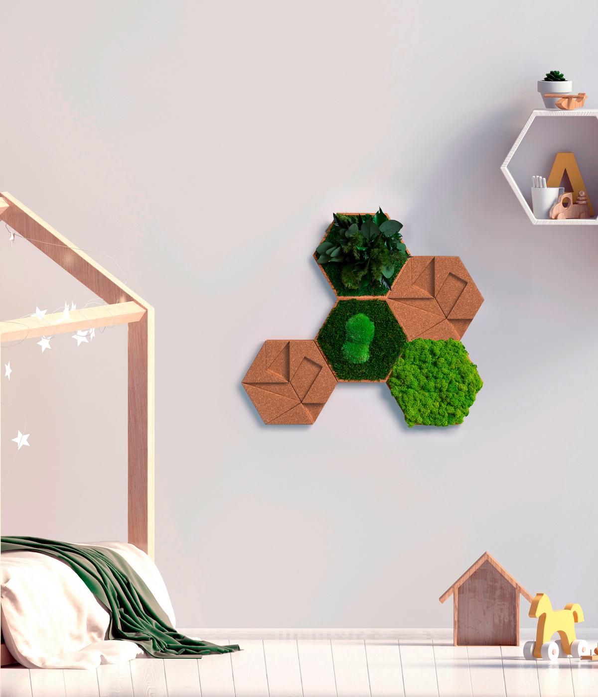 Moospaneel Grün Hellbraun B: 19 Cm - Hellbraun/Grün, Basics, Naturmaterialien/Holz (19/22cm)