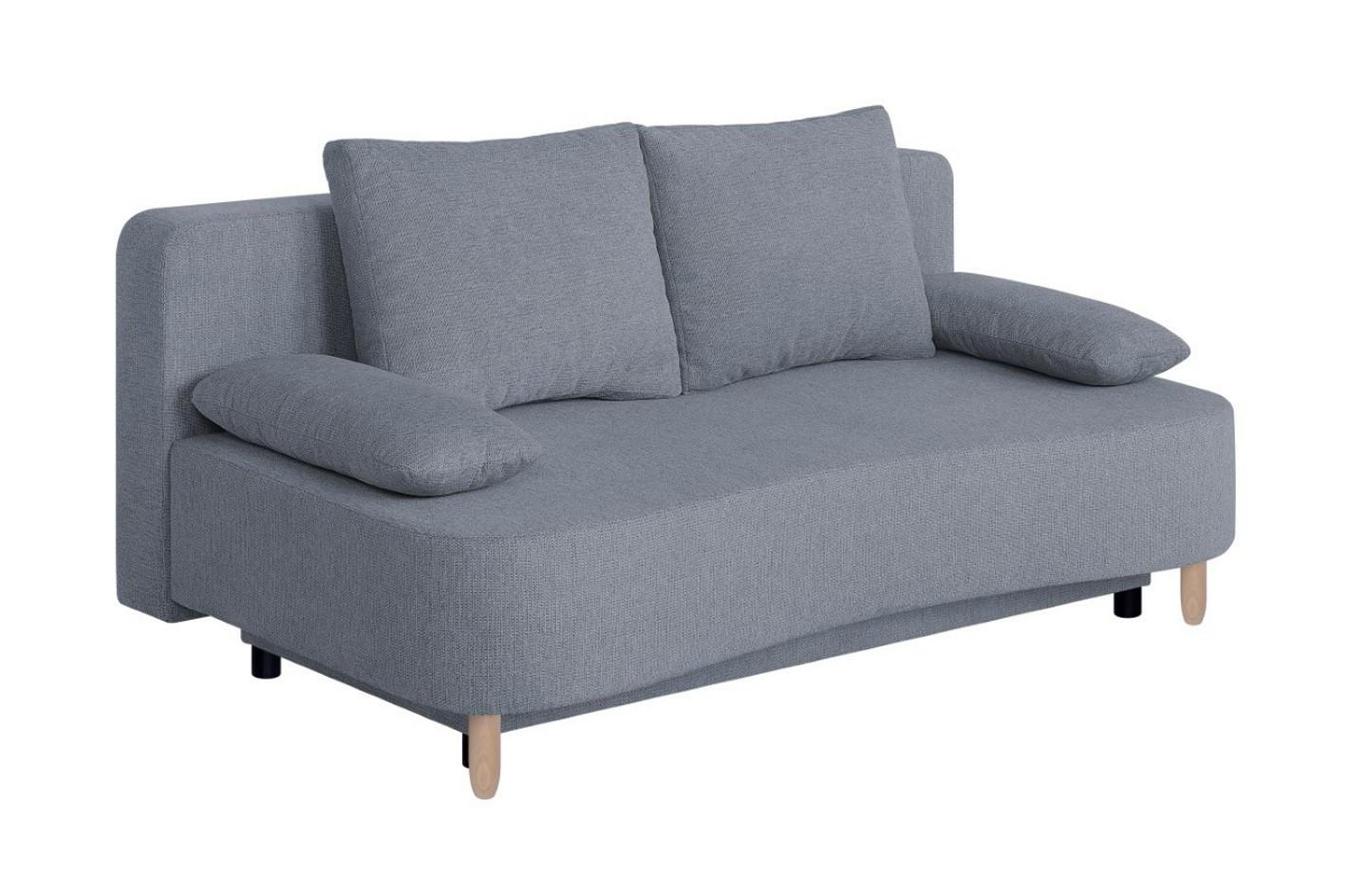 Schlafsofa mit Bettkasten Lara Grau - Dunkelgrau/Buchefarben, KONVENTIONELL, Holzwerkstoff/Textil (193/86/85cm)