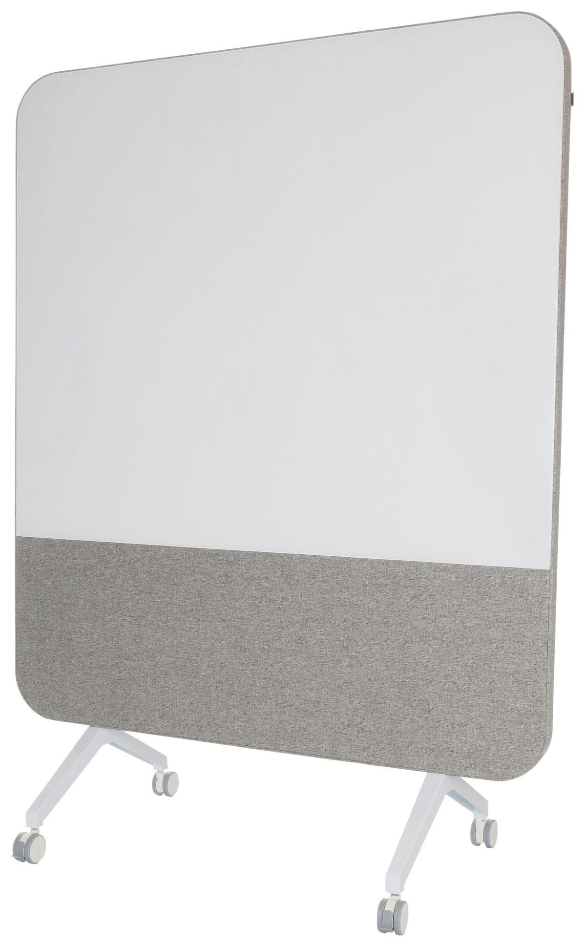 Akustikwand Mit Whiteboard Vision Board - Grau, Basics, Glas/Kunststoff (120/164/60cm) - MID.YOU