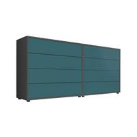 Sideboard Mailand 1 B: 158 Cm Petrol - Anthrazit/Petrol, MODERN, Holzwerkstoff (158/73/33cm) - MID.YOU