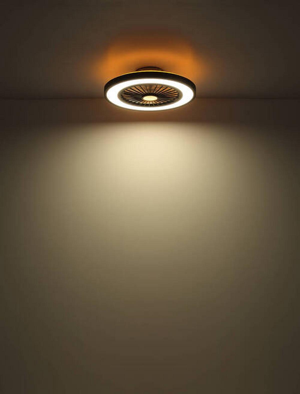 Mennyezeti Ventilátor 03653 - fekete/áttetsző, Konventionell, műanyag/fém (54/15,9cm) - Globo