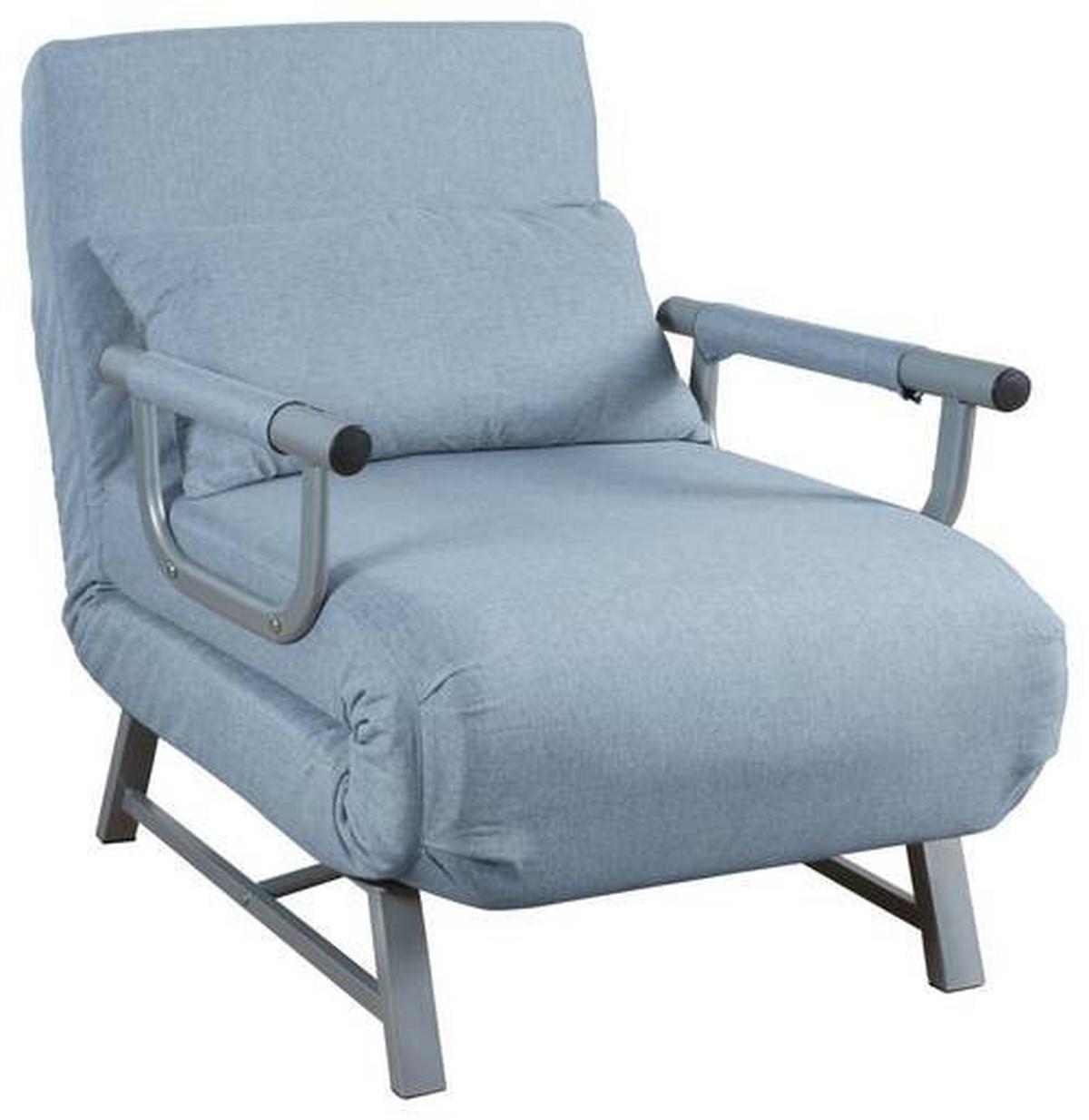 Rozkladacie kreslo KOLINO modrá - modrá/sivá, Modern, kov/textil (64/95/78cm) - MID.YOU