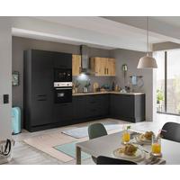 Eckküche Turin Schwarz/Eiche Dekor 330x165 cm - Schwarz/Eiche Artisan, Basics, Holzwerkstoff (330/165cm) - MID.YOU
