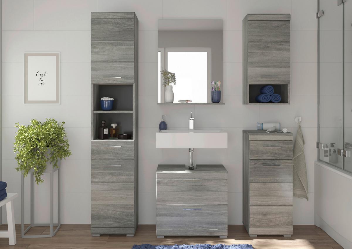 Hängeschrank Bad Soul BxH 37x79 cm,, Silbereichenfarben - Silbereichenfarben, MODERN, Holzwerkstoff (37/79/24cm) - MID.YOU