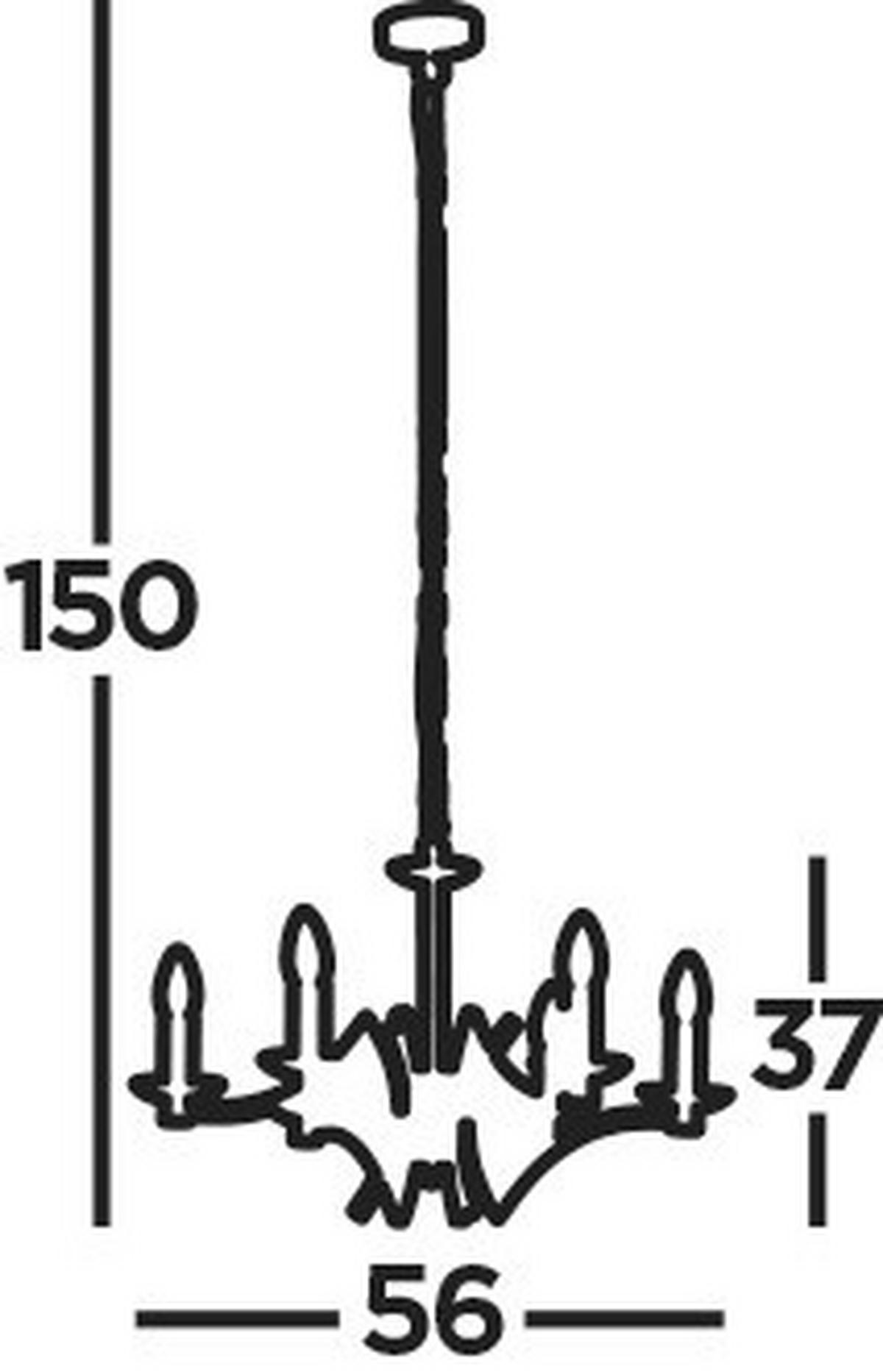 Kronleuchter 41312-6ab Ascot - Messingfarben, Design, Metall (56/150cm)