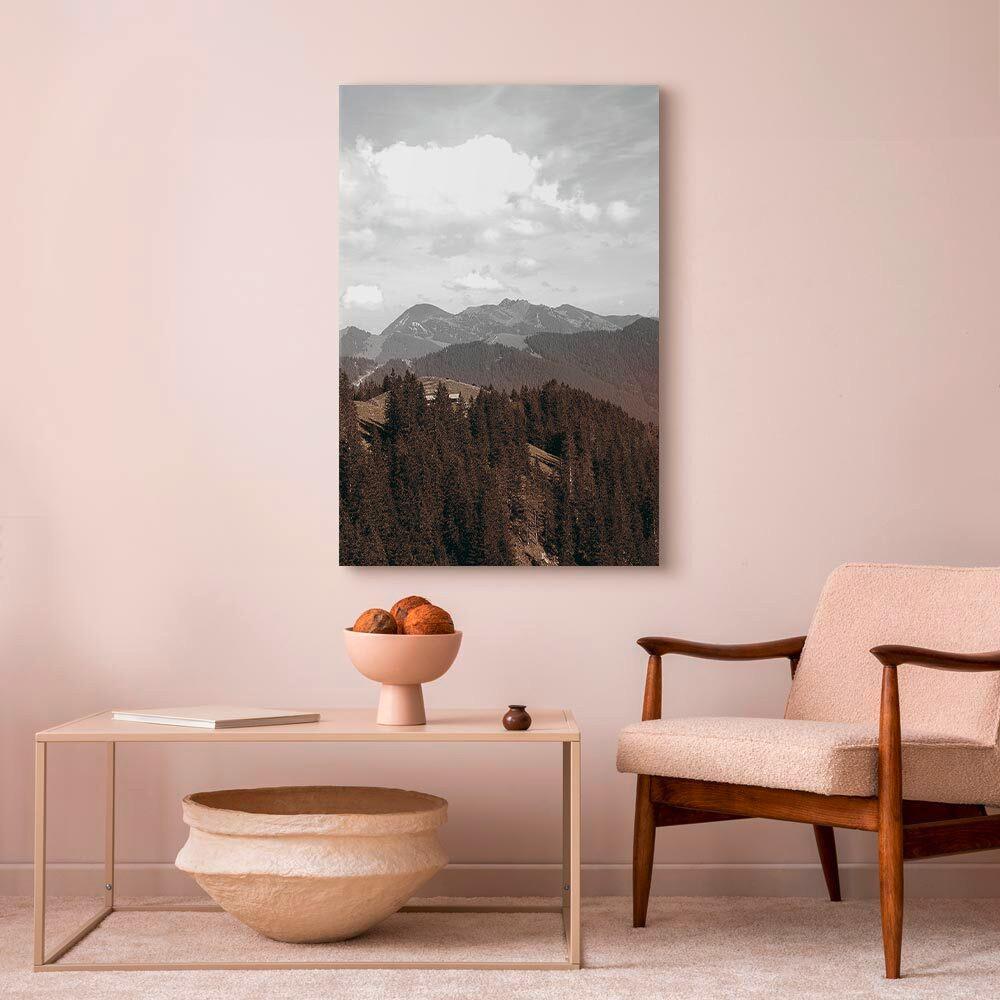 Leinwandbild Landscape Braun Weiß B: 40 cm - Braun/Weiß, Basics, Holzwerkstoff/Textil (40/60/1.2cm) - artgeist