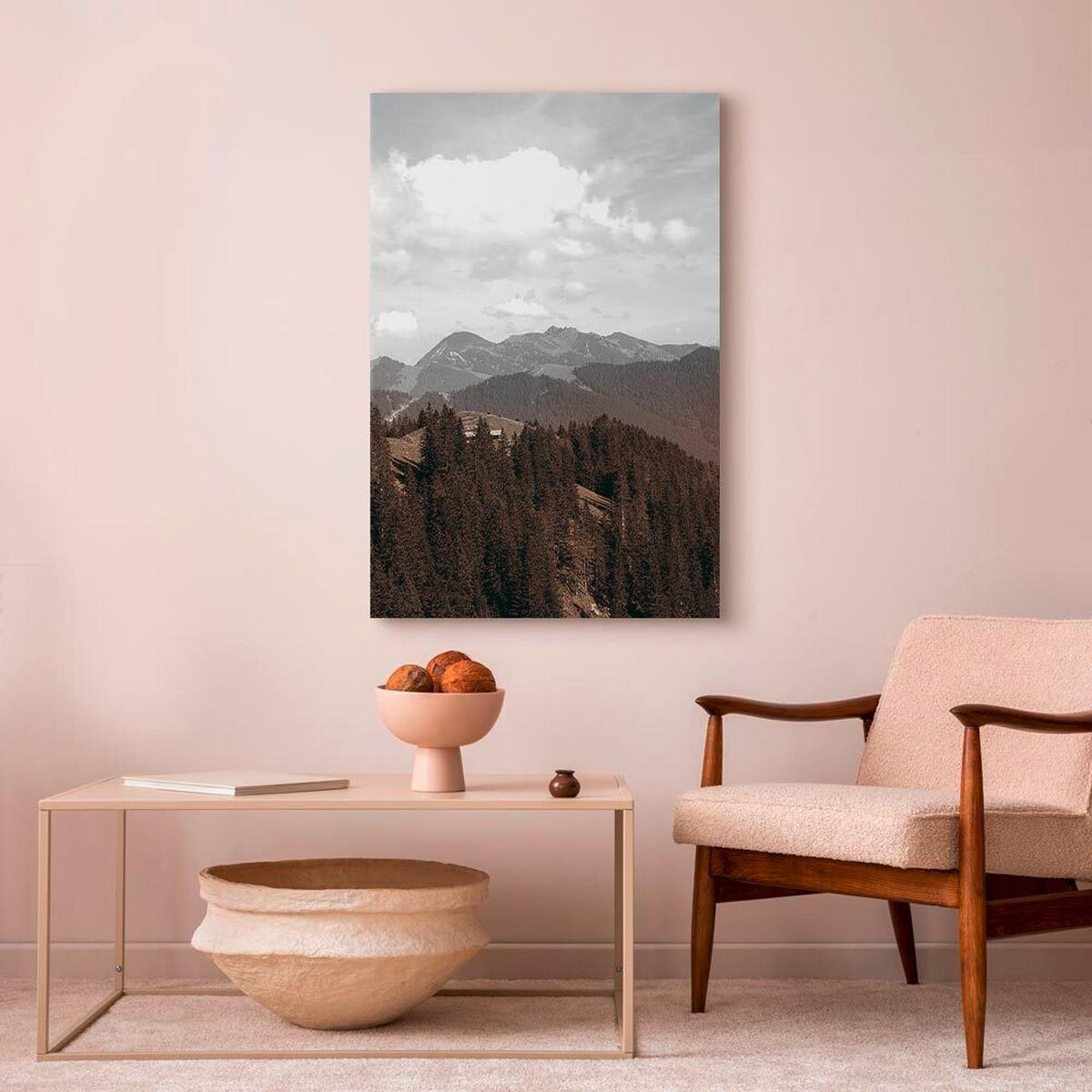 Leinwandbild Landscape Braun Weiß B: 40 cm - Braun/Weiß, Basics, Holzwerkstoff/Textil (40/60/1.2cm) - artgeist