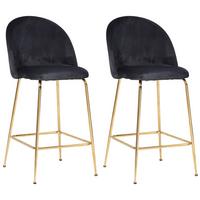 Barhocker-set Schwarz B: 50 Cm - Goldfarben/Schwarz, Design, Textil/Metall (50/102/50cm) - MID.YOU