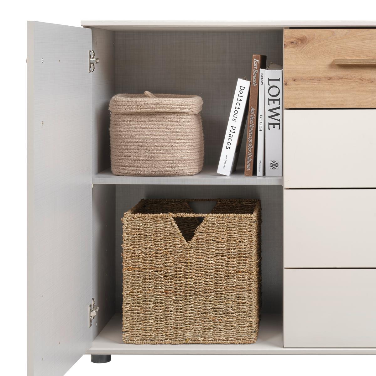 Komoda LUMIO - čierna/kašmírová, Konventionell, kompozitné drevo/plast (130/83/41cm) - Mömax