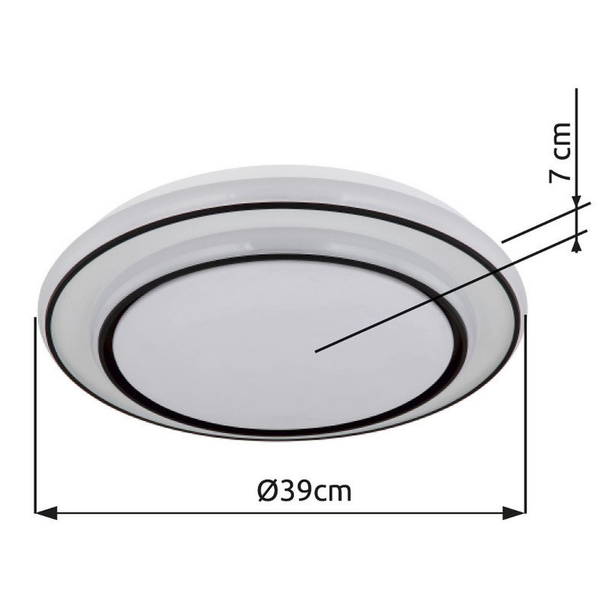 LED-Deckenleuchte 48136-24 - Schwarz/Weiß, KONVENTIONELL, Kunststoff/Metall (39/7cm) - Globo