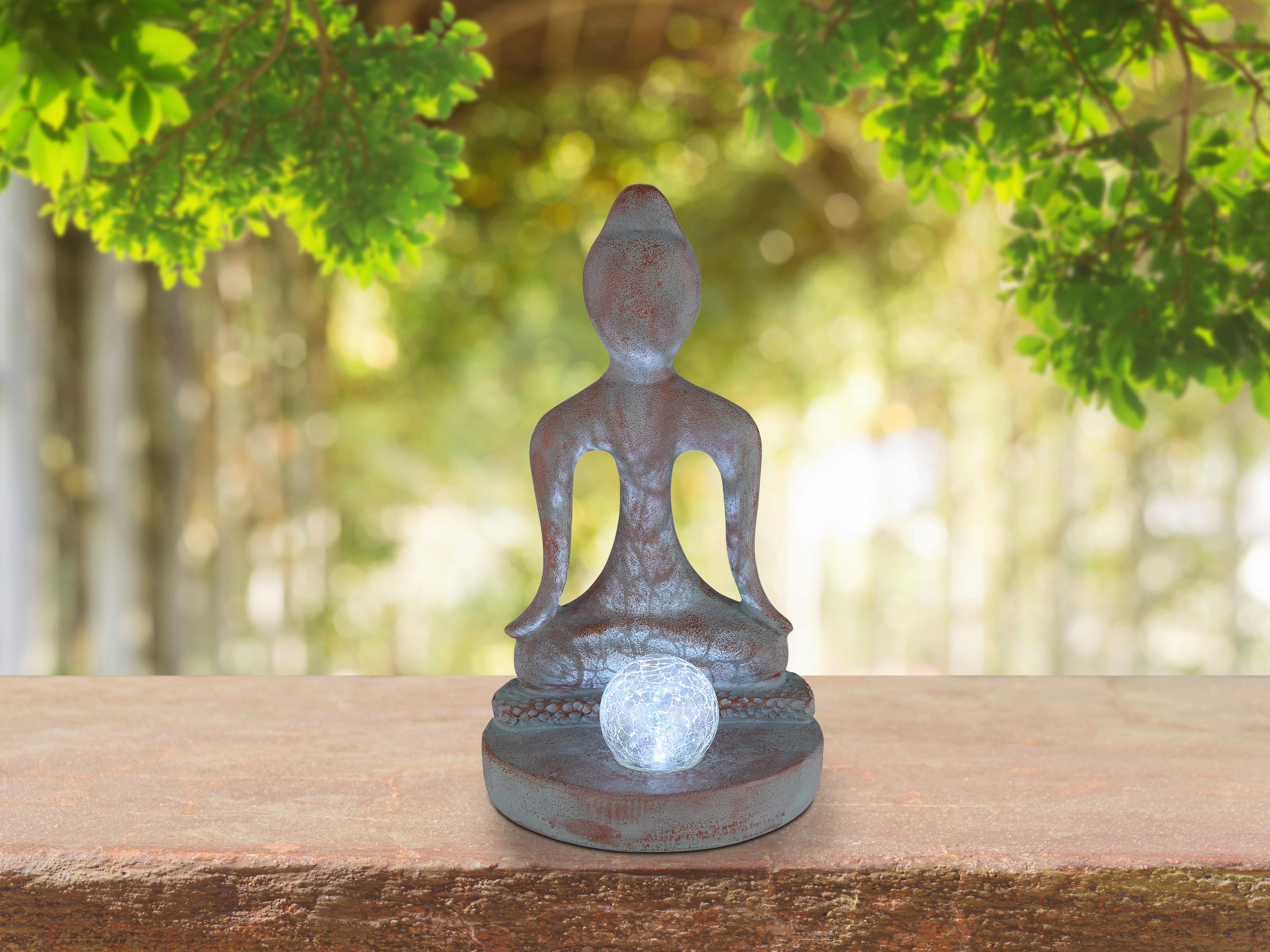 Solarleuchte Bronzefarben Grau - Klar/Bronzefarben, KONVENTIONELL, Glas/Kunststoff (17,5/15/30cm) - Globo