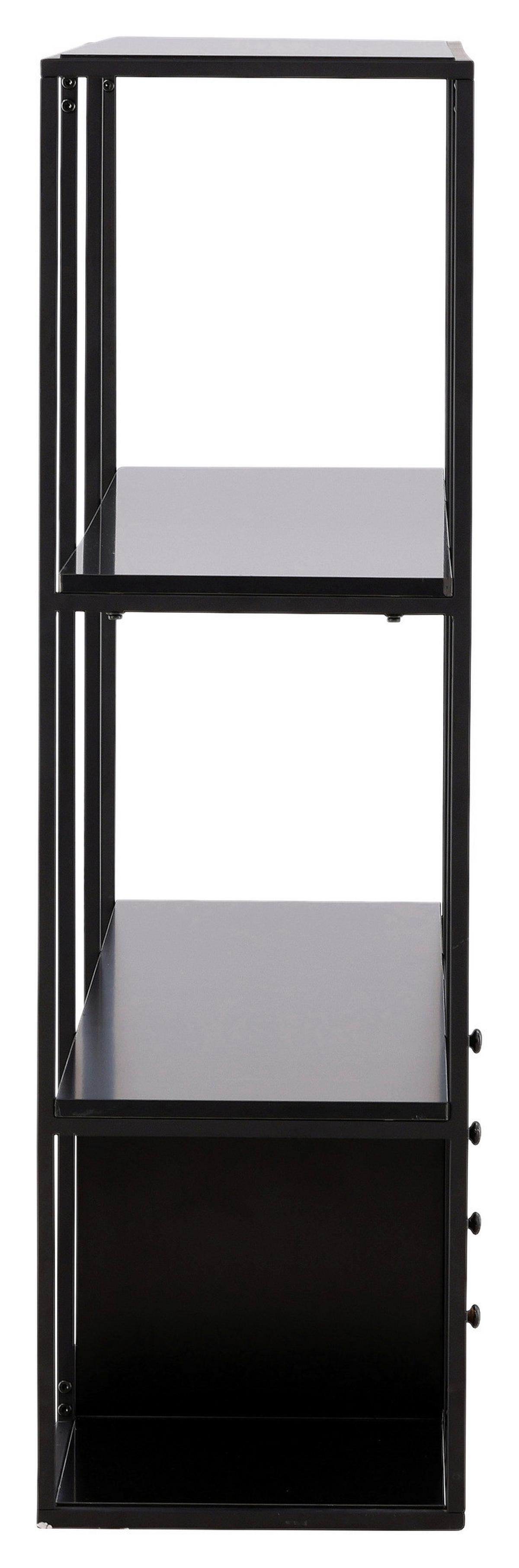 Regal Amarillo - Nussbaumfarben/Schwarz, Design, Holzwerkstoff/Metall (150/120/35cm) - Livetastic