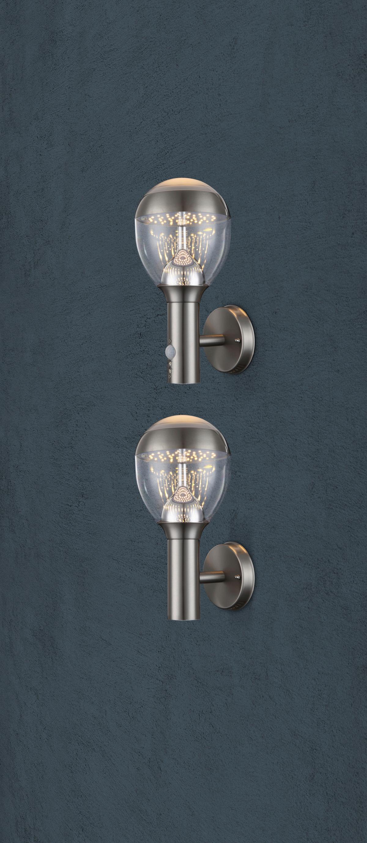 Led Außenleuchte Callisto 11 Watt Edelstahl - Klar/Silberfarben, Basics, Kunststoff/Metall (15/17,3/31,7cm) - Globo