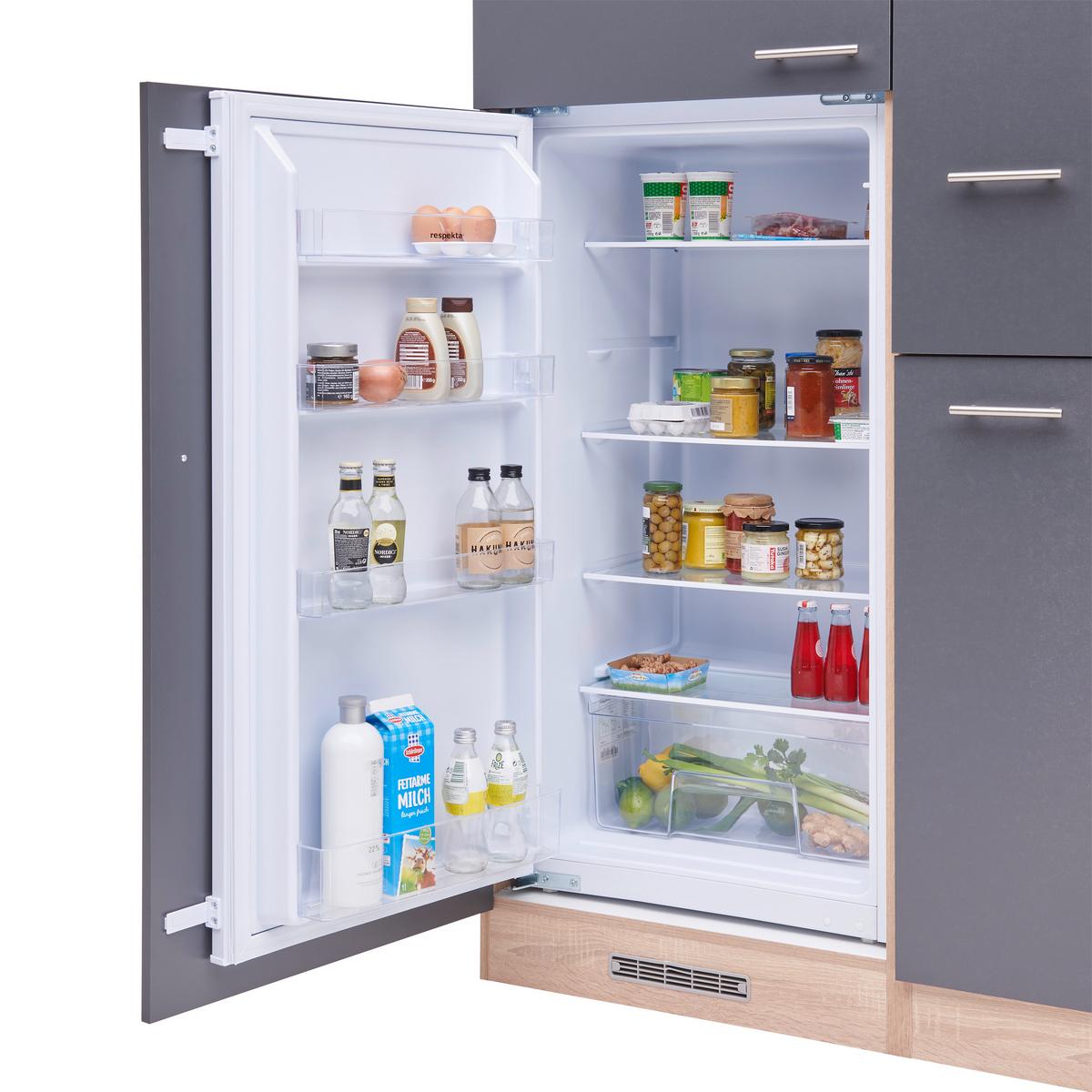 Küchenzeile Economy M. Geräten 310 Cm Grau/eiche Dekor Modern - Eichefarben/Grau, Basics, Holzwerkstoff (310cm) - Respekta