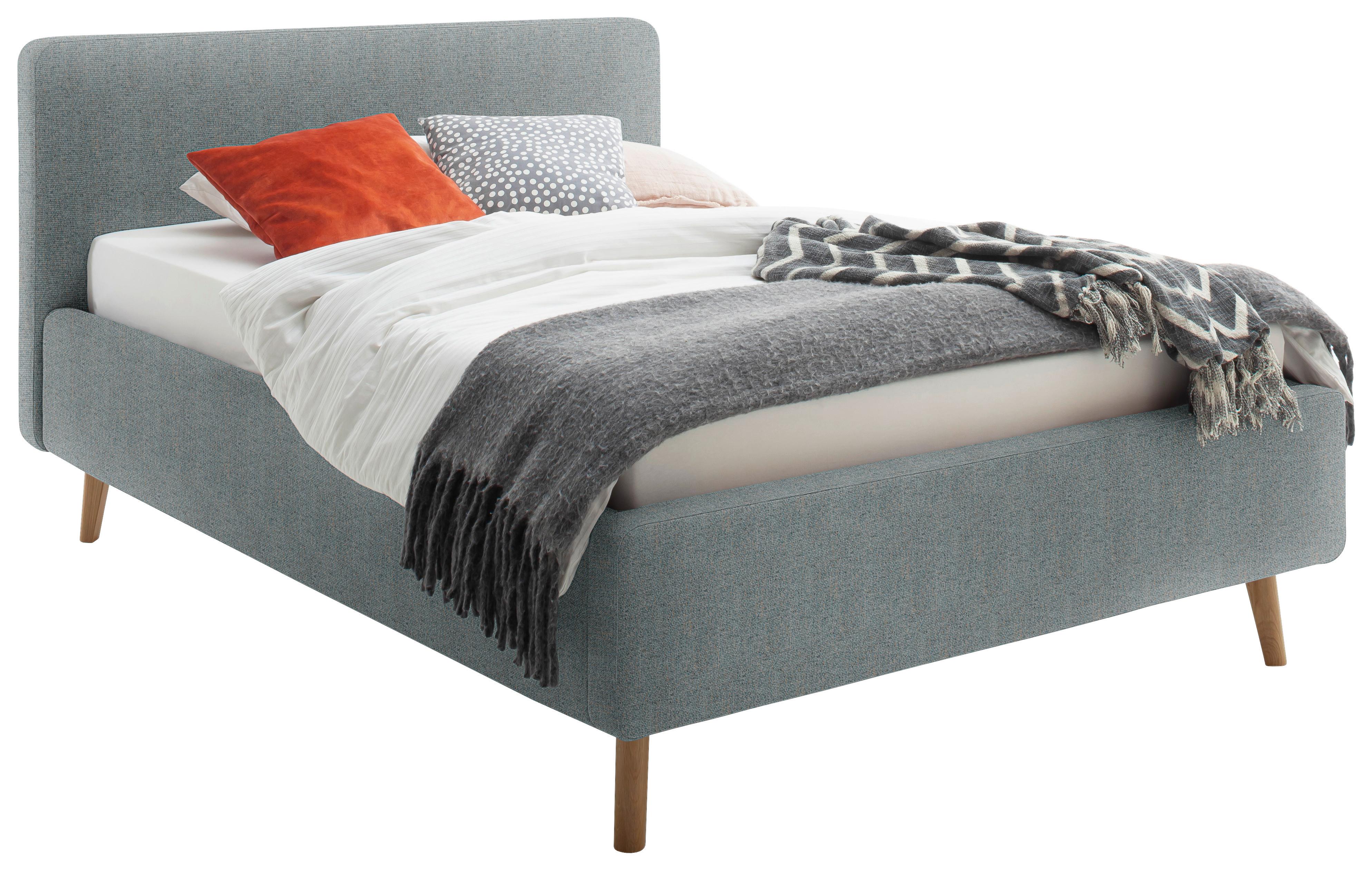 Polsterbett Mattis Herve Türkis 140x200cm - Türkis/Eichefarben, Design, Holz/Textil (140/200cm) - MID.YOU