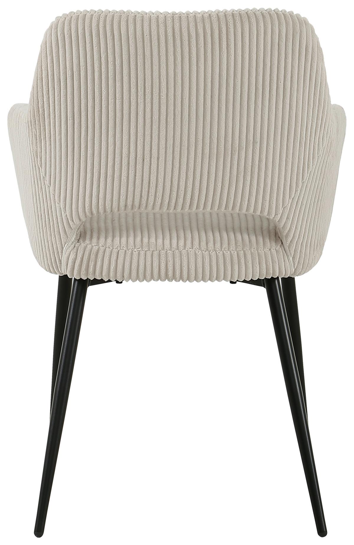 Armlehnstuhl Pina Cord Beige, B: 57 cm - Taupe/Schwarz, KONVENTIONELL, Holz/Textil (57/83.5/63cm) - MID.YOU
