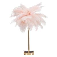 Tischleuchte Palm Pink Pink, Goldfarben B: 40 cm - Pink/Goldfarben, Basics, Kunststoff/Metall (40/55/40cm)