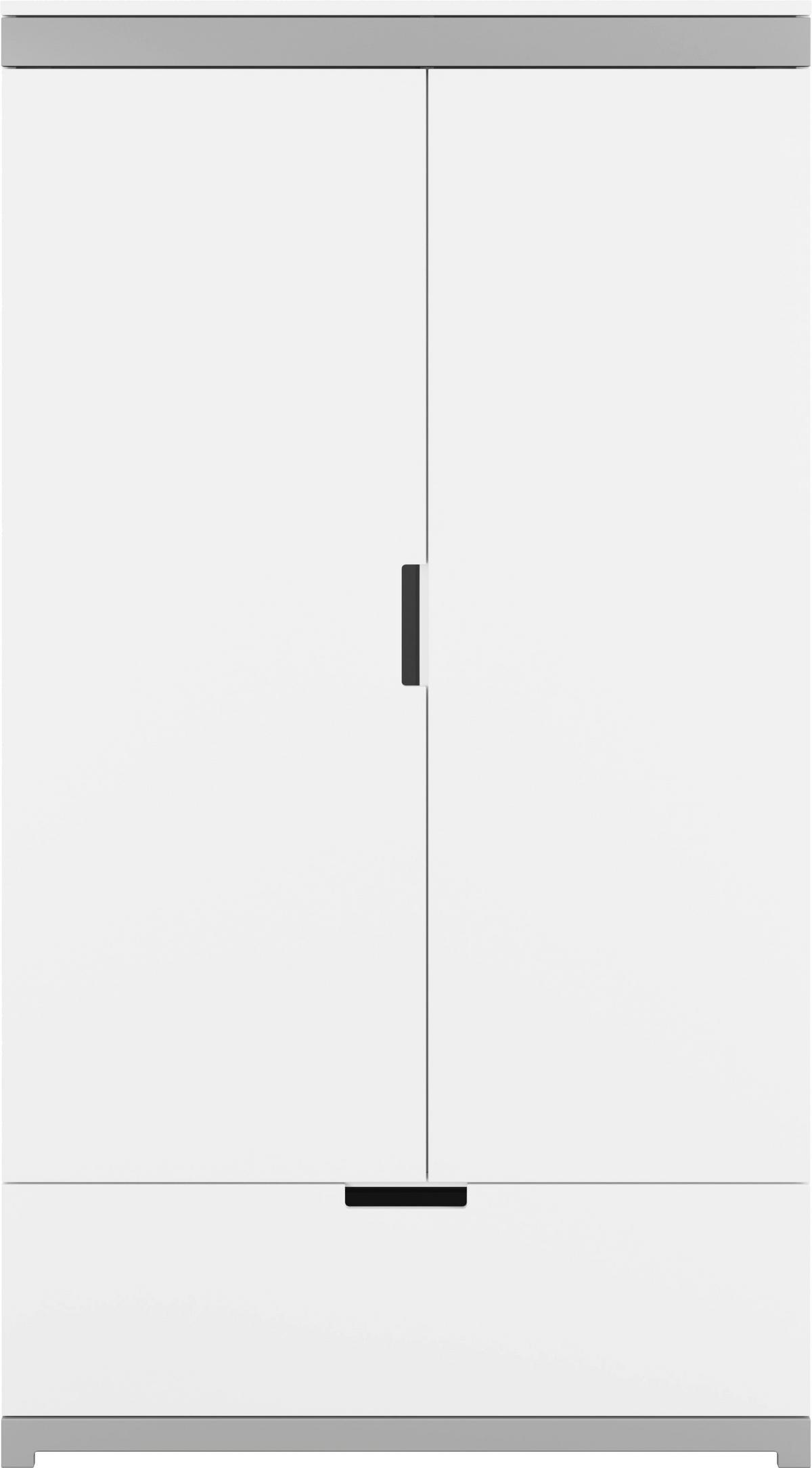 Kinderkleiderschrank Tomi Grau/Weiß B: 100cm - Weiß/Grau, MODERN, Holzwerkstoff (100/182/57cm) - MID.YOU