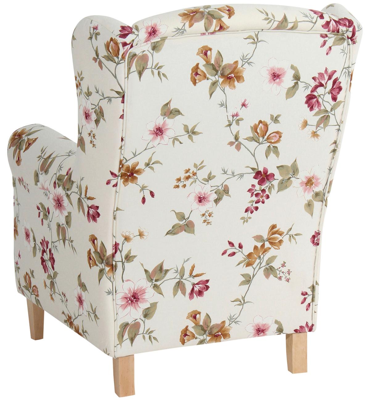 Ohrensessel Lorris - Buchefarben/Multicolor, Design, Textil (77/103/86cm) - Max Winzer