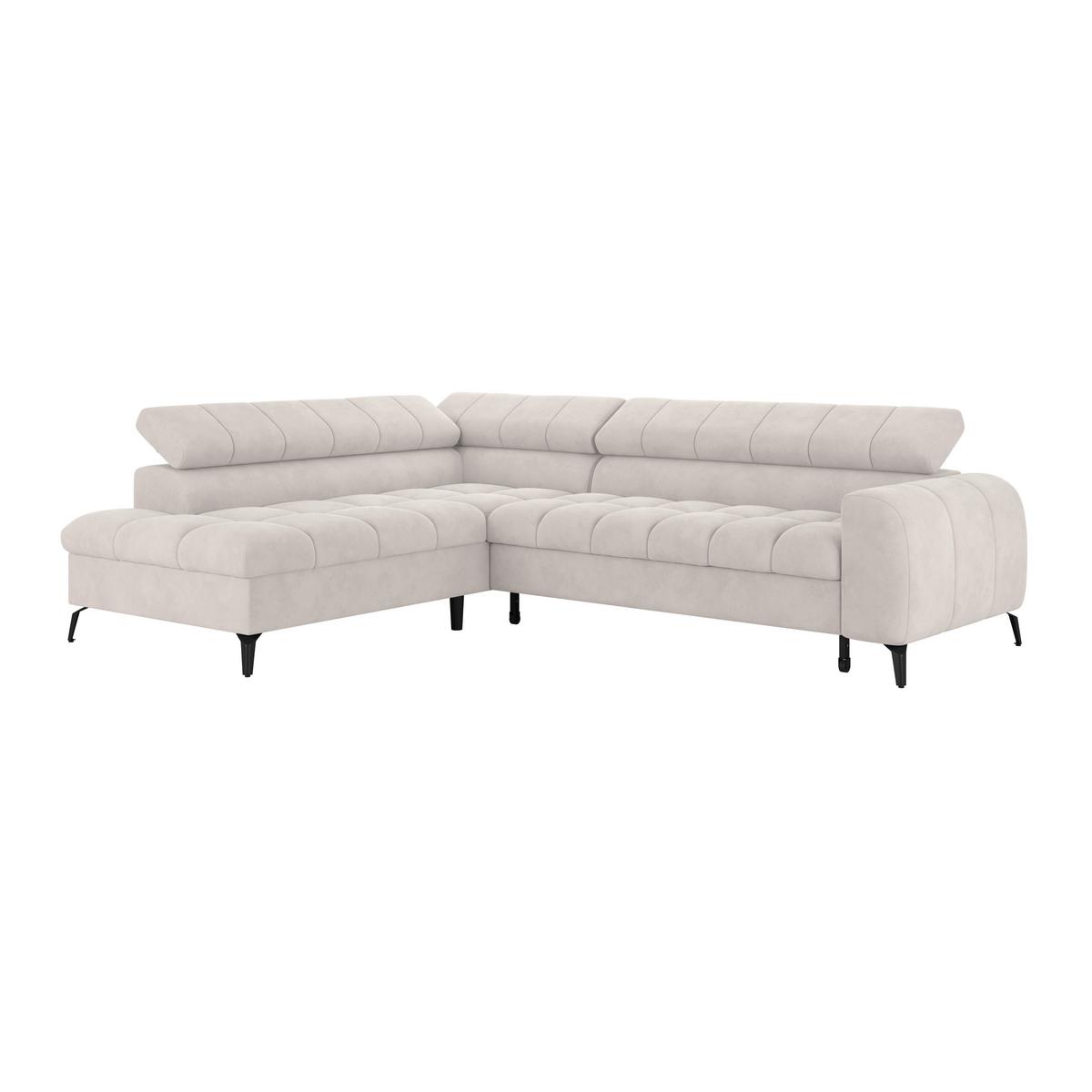 Ecksofa Volf Links New Weiß, S: 203x261 cm - Schwarz/Weiß, Trend, Kunststoff/Textil (203/261cm)