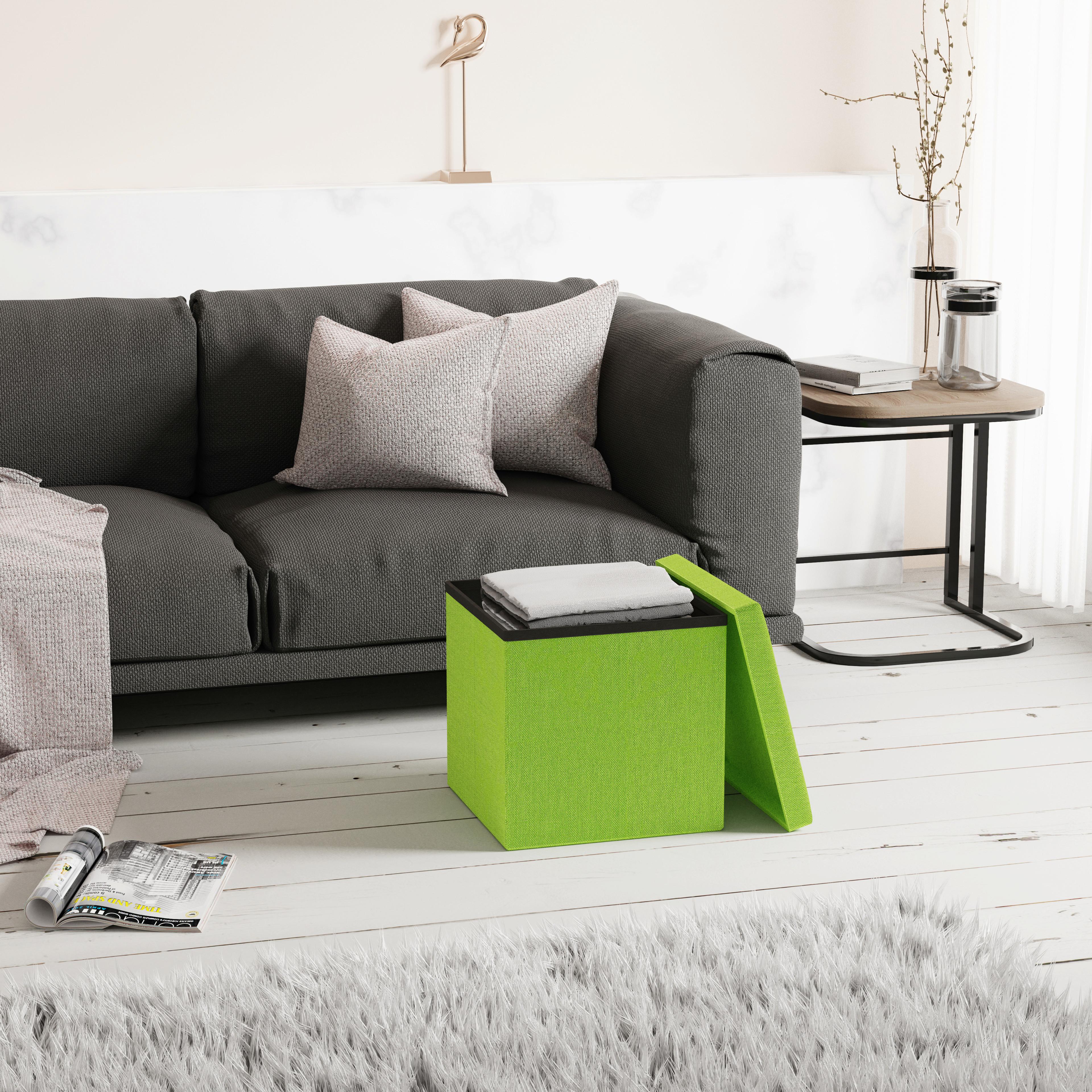 Sitzbox Boxas Grün B: 38 cm - Grün, Basics, Holzwerkstoff/Kunststoff (38/38/38cm) - MID.YOU