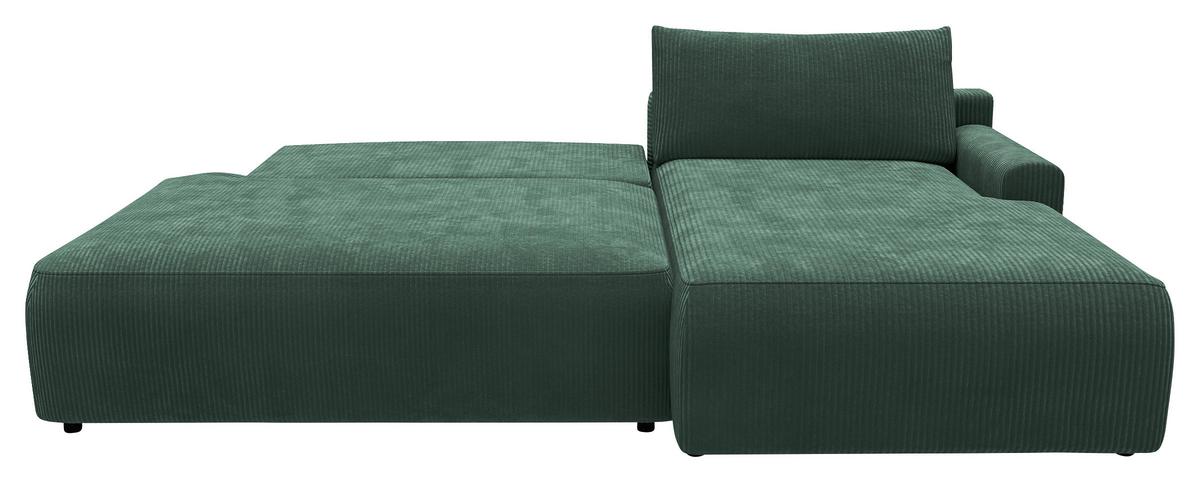 Eckschlafsofa Prag, D. Grün S: 253x167 cm - Dunkelgrün/Schwarz, MODERN, Textil (253/167cm) - Trendmanufaktur