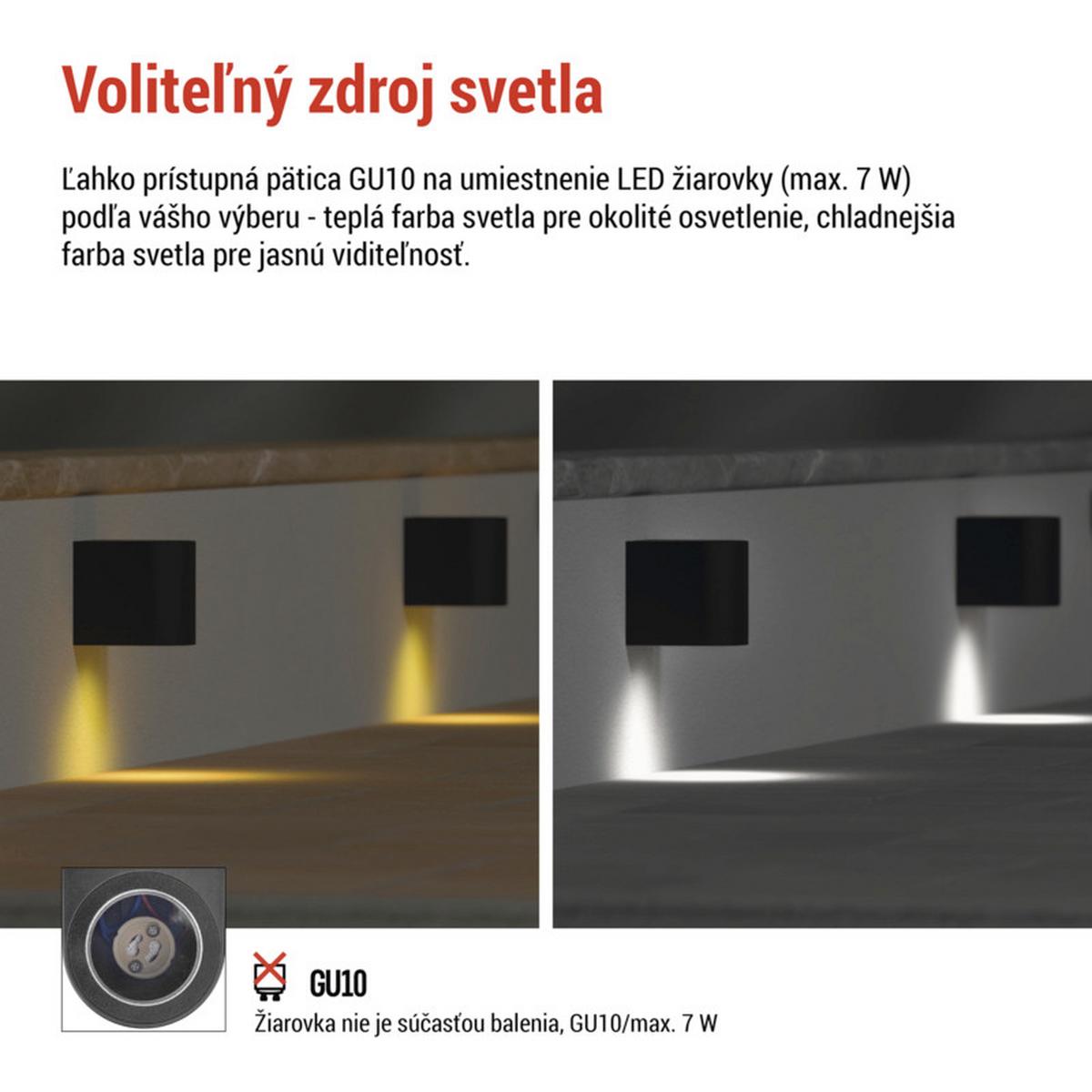 VONKAJŠIE LED SVIETIDLO OCULUS - čierna, Modern, plast