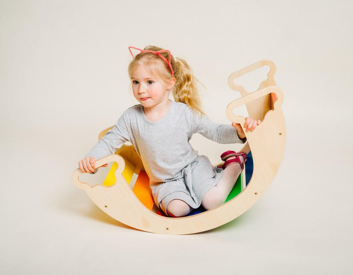 Wippe The Sway Rainbow - Multicolor/Naturfarben, Basics, Holz (40/75/37cm)