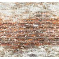 Fototapete Backsteinmauer Braun - Dunkelorange, Basics, Papier/Kunststoff (300/280/11cm)