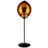 Teelichthalter Elodie Metall Schwarz/Goldf. für 1 Teelicht - Goldfarben/Schwarz, KONVENTIONELL, Metall (9/30cm) - James Wood
