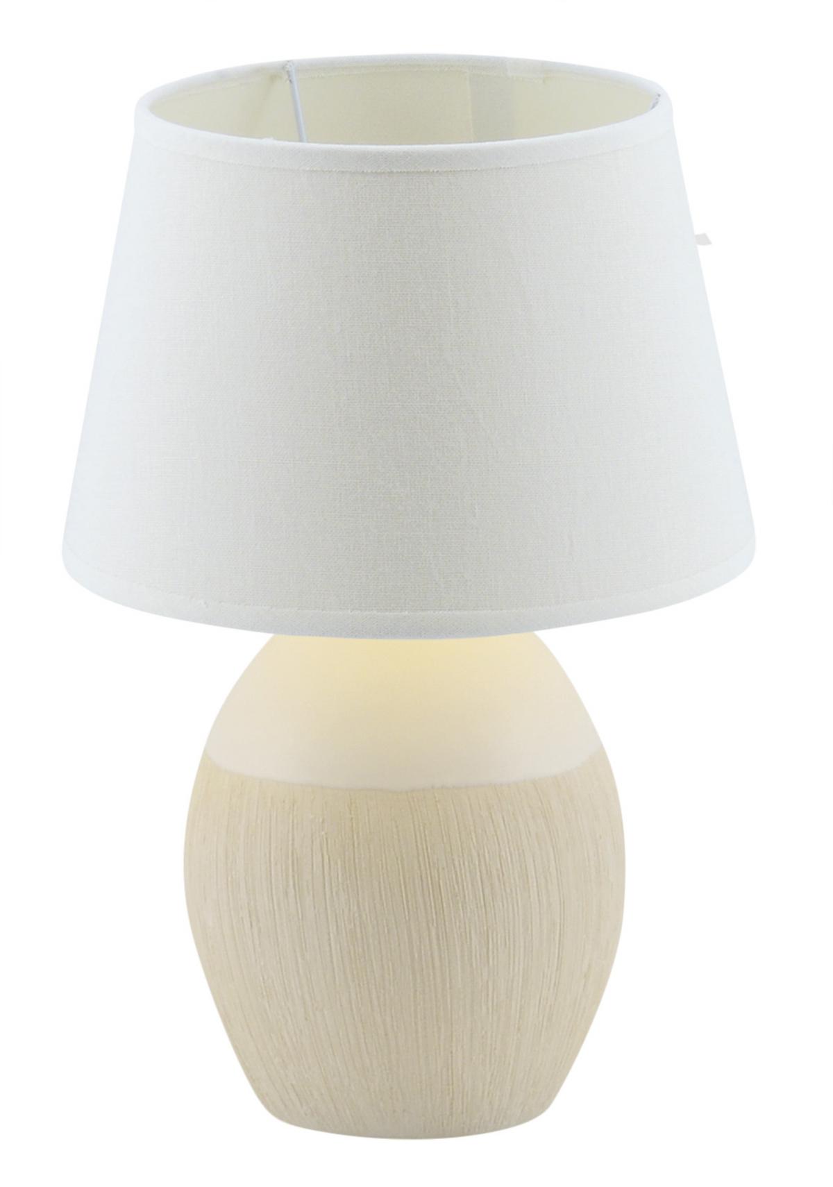 Tischleuchte 3145923 - Creme/Weiß, KONVENTIONELL, Keramik/Textil (15/31cm) - Näve