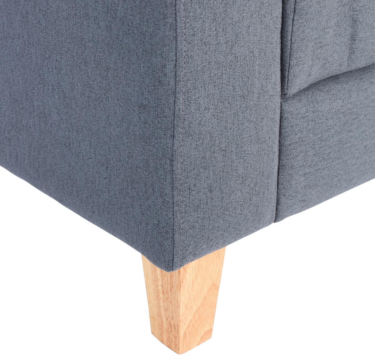 3-sitzer-sofa Mit Schlaffunktion Levi Grau - Naturfarben/Grau, MODERN, Holz/Textil (208/85/88cm) - Ondega