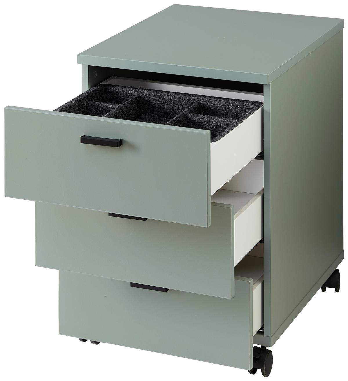 POJÍZDNÝ KONTEJNER GLENN-M - černá/zelená, Moderní, kompozitní dřevo/plast (45/66/55cm) - Mömax