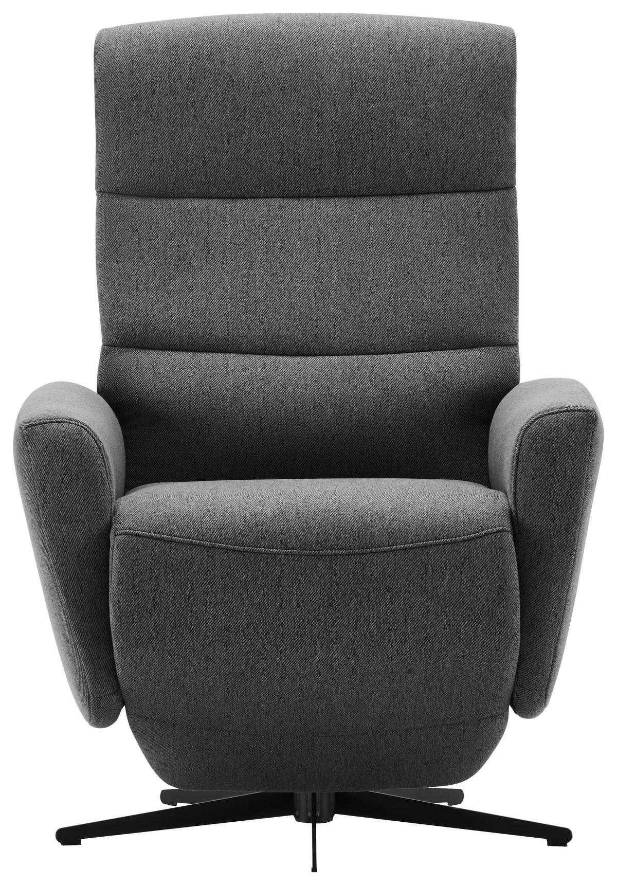 Fernsehsessel M. Relaxfunktion Park Stoffbezug Dunkelgrau - Dunkelgrau/Schwarz, Design, Textil (76/104/77cm) - Livetastic